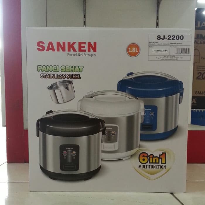 Magic Com Sanken SJ 2200 Kapasitas 1,8 Liter Stainless