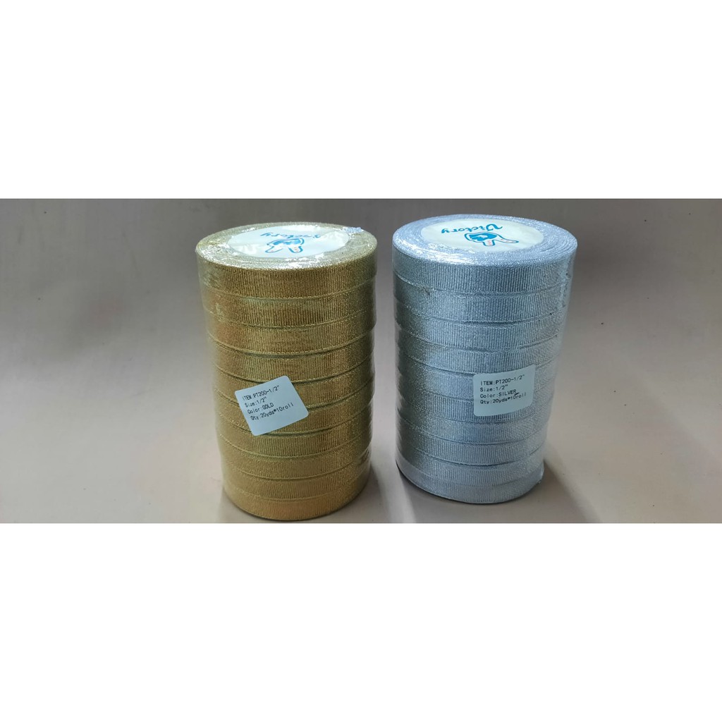 

Pita Metalik Mas Gold dan Perak Silver 1/2 ( 1.2 cm)