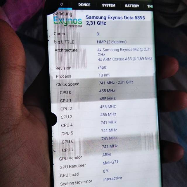 Samsung Note 8 fullset no hf minus lcd retak sesuai foto