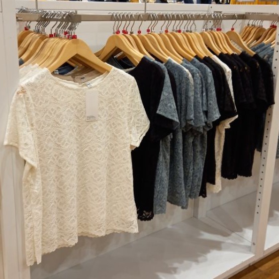 UNIQLO ORIGINAL DENIM JEANS BLOUSE LENGAN PANJANG WANITA GARANSI TERMURAH Brokat Katun Linen SALE