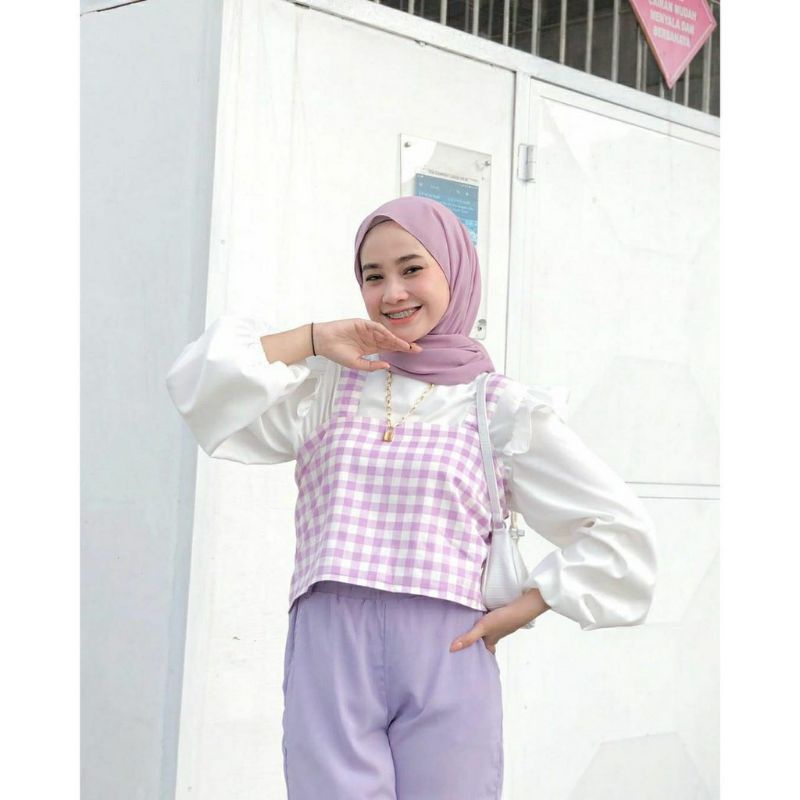 Tanktop Anjas / Tengtop Halal / Gingham Tanktop / Tanktop hijab  /Tengtop Serena (tanktop saja)