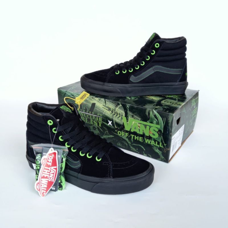 VANS SK8 HI NUCLEAR BLAST BLACK CLASSIC GREEN