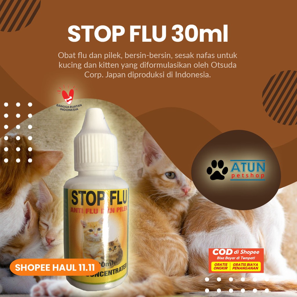 Obat Kucing Flu Demam Pilek Ampuh STOP FLU | Shopee Indonesia