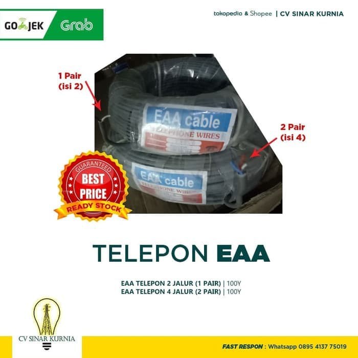 KABEL TELP Telepon Telpon EAA ISI 4 4x0.6 4x0,6 100Y 100 YARD