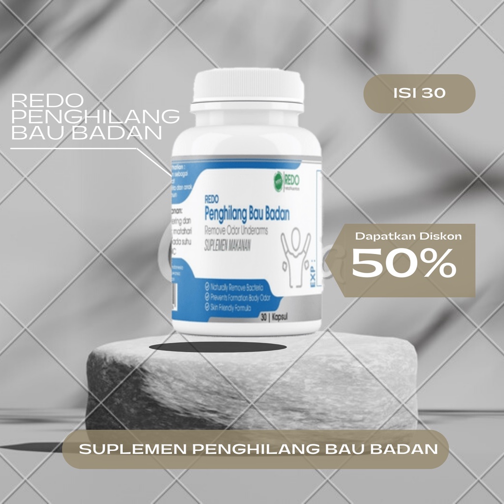 PENGHILANG BAU BADAN REDO ISI 30 - suplemen penghilang bau ketiak / deorex penghilang bau badan / ob
