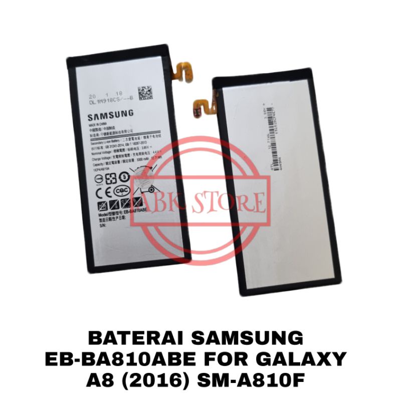 BATRE BATERAI BATTERY SAMSUNG GALAXY A8 2016 SM-A810F EB-BA810ABE