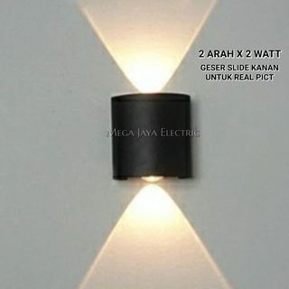 LAMPU DINDING TAMAN LED 2 ARAH 2 WATT / WALL LIGHT OUTDOOR WATERPROOF