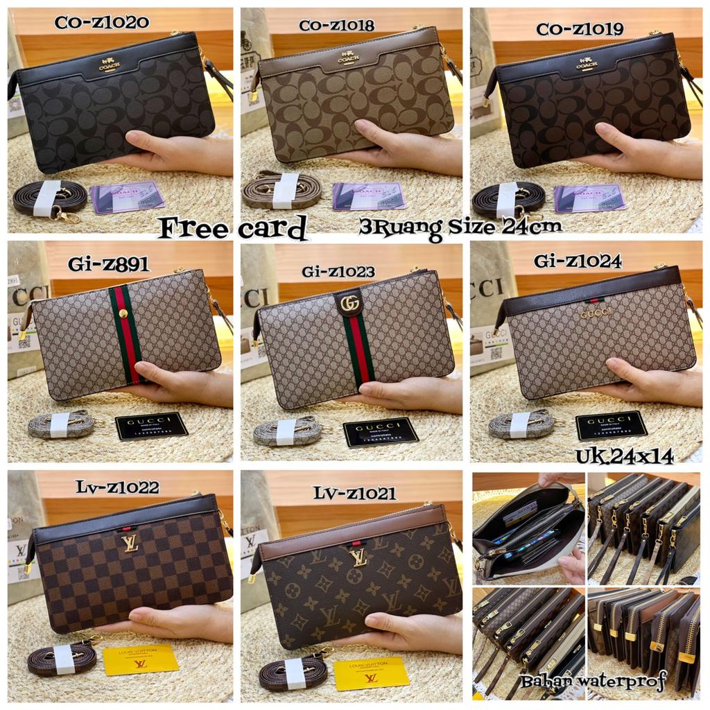 Clutch Selempang wanita 3ruang dioor import uk 21cm/24cm/26cm