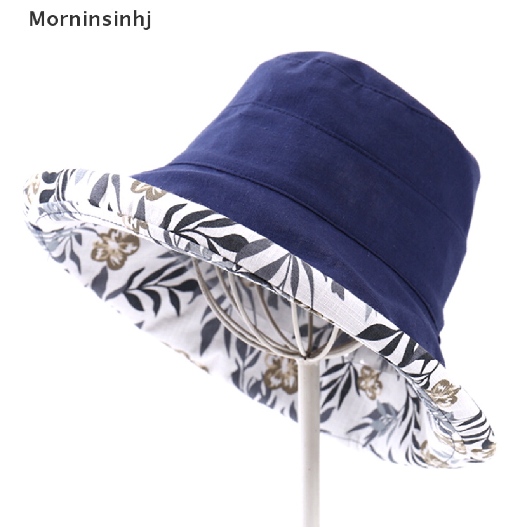 Mornin Topi Bucket / Fisherman Brim Lebar Anti UV Untuk Wanita / Musim Panas / Pantai