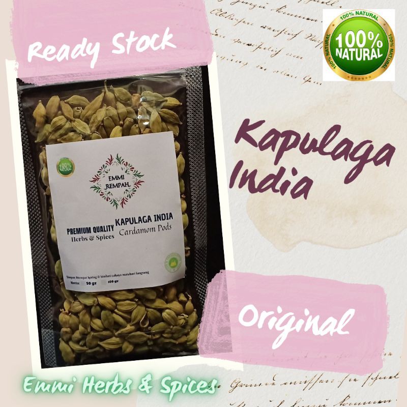 

Kapulaga Hijau/India/Premium Quality/Tanpa Pengawet/No Preservatives/100%Natural/Herbal JSR