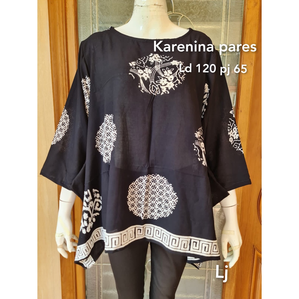 Blus karenina paris koin batik solo atasan trendy