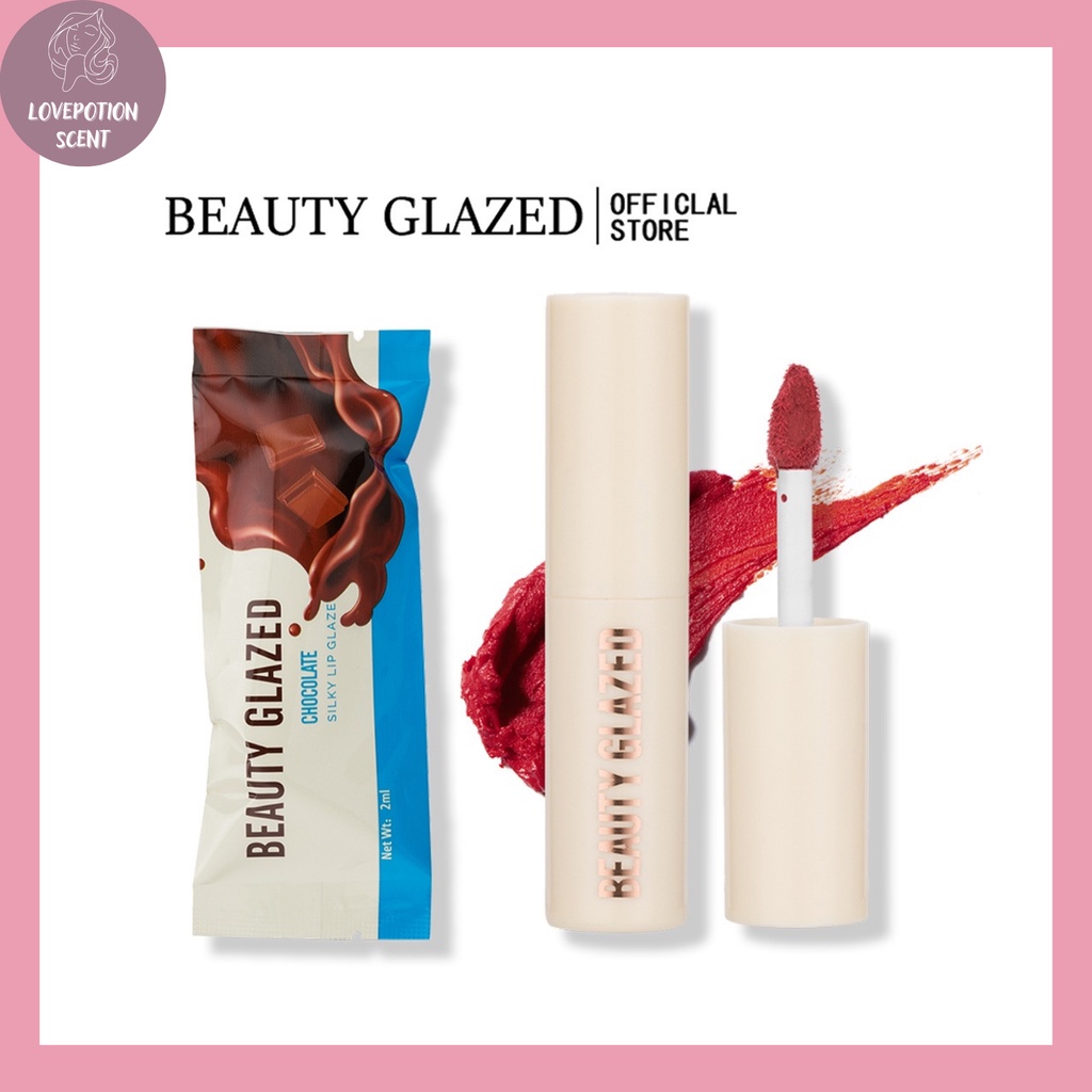 BEAUTY GLAZED WHITE CHOCOLATE NEW LIPSTICK MATTE LONG-LASTING SMOOTH LIQUID LIP GLOSS KEMASAN PUTIH ORIGINAL