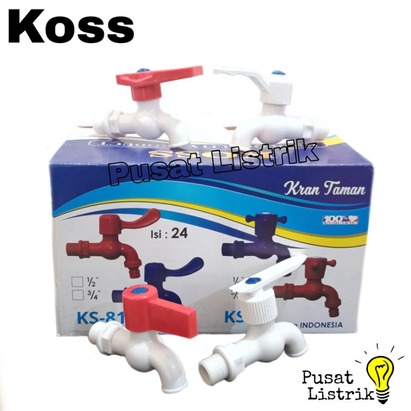 Kran PVC Taman Tembok 1/2&quot; inch KOSS Keran Plastik Taman Tembok