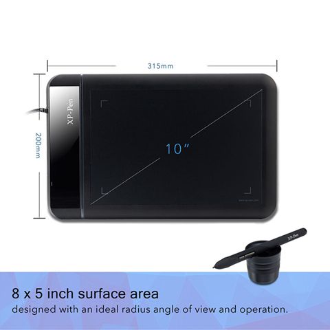 XP-Pen Smart Graphics Drawing Pen Tablet Rainbow Series - Hitam
