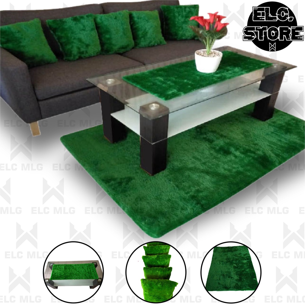 Fullset Surpet Karpet Bulu Rasfur 5 Bantal Sofa Kursi Tamu Bonus Taplak Meja sofa set