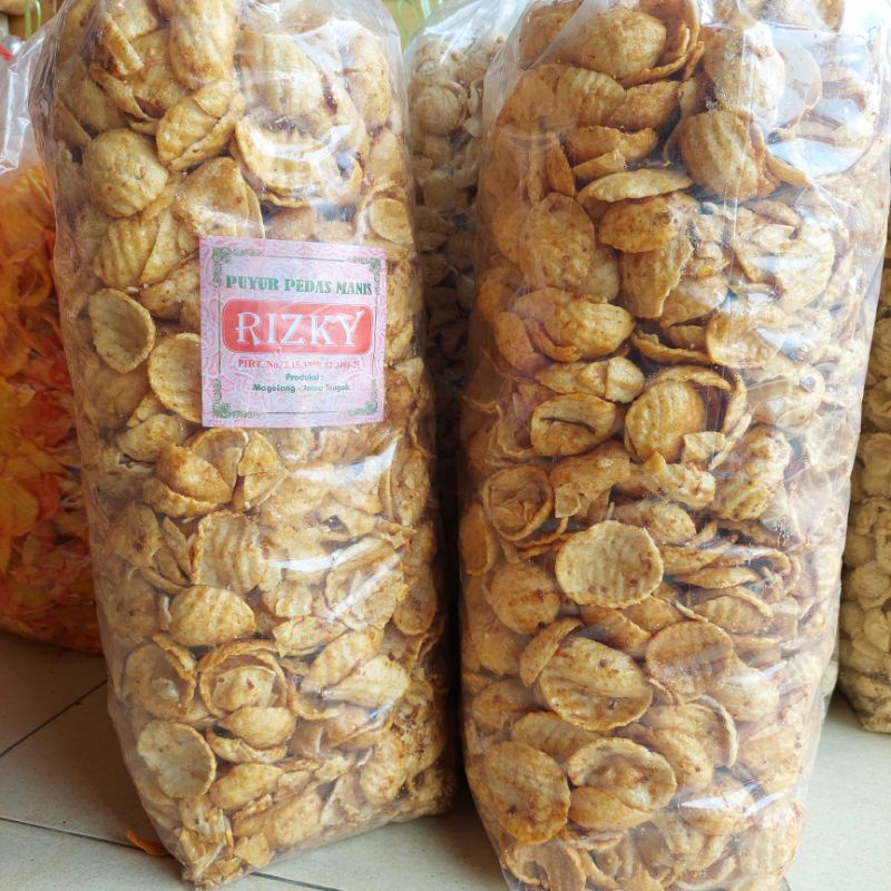 KRUPUK PUYUR PEDAS MANIS 250gram CAMILAN SNACK KILOAN MURAH ALMA.SNACK