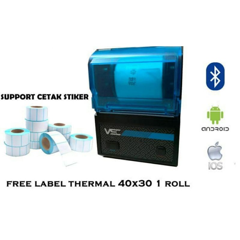 Portable Bluetooth Barcode / Label Thermal Printer 58mm