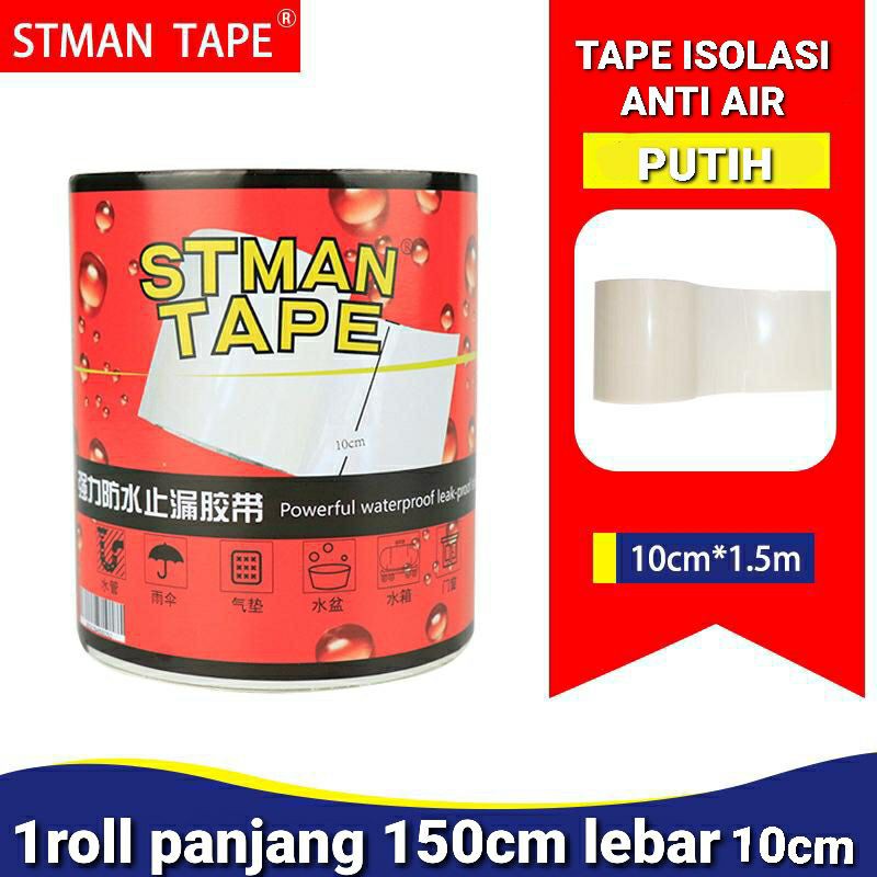 Lakban Isolasi Ajaib ST MAN Tape  10cm x150cm waterproof Lem Anti Air Multifungsi Tambal Bak Bocor