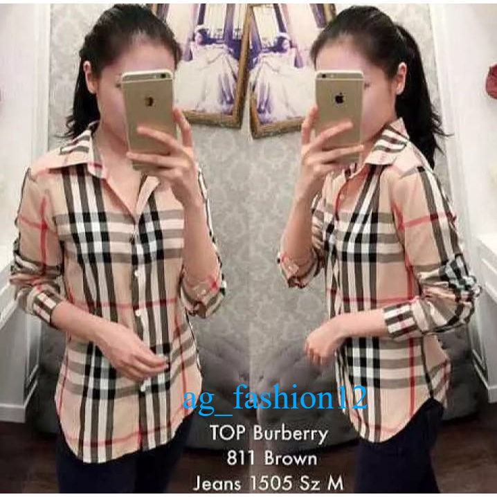 Model baju wanita dewasa terbaru 2021 lengan panjang BLUEBERRY/baju blouse wanita/kemeja wanita keki