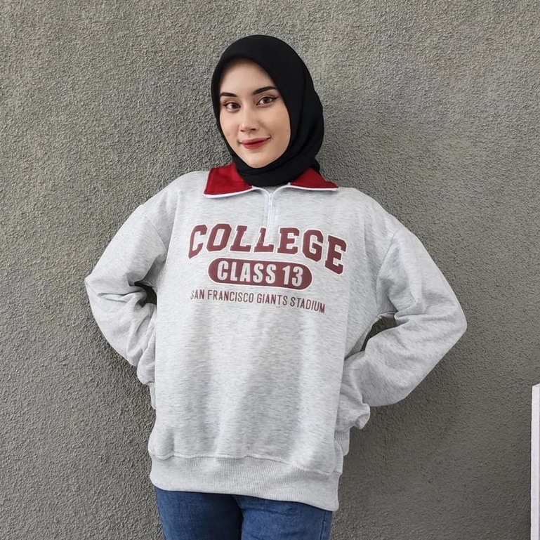 MVP - Maroon College Collar Sweater - Collar Sweater Wanita