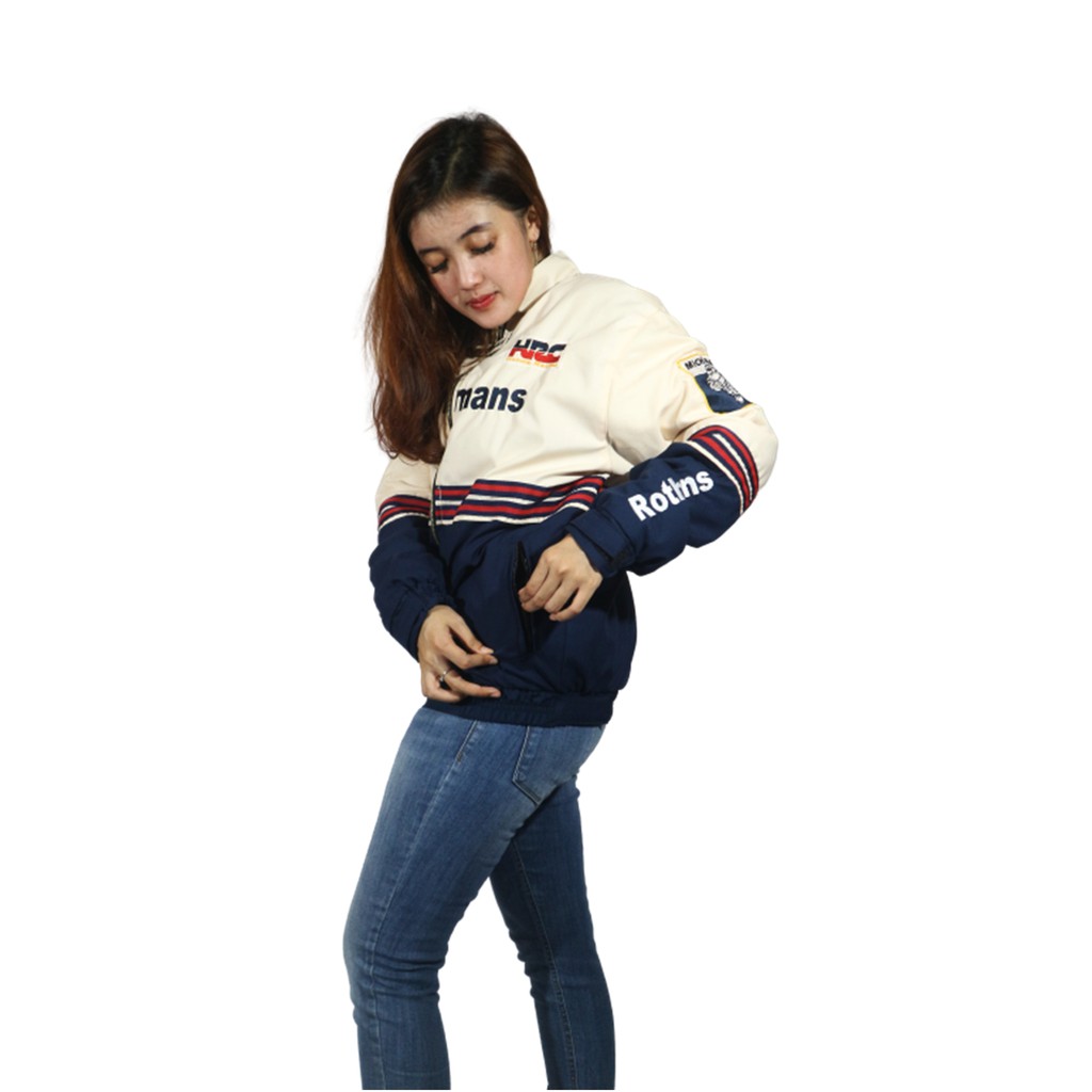 Jaket Motor Pria Honda Rothmans Team Jacket Vintage Terbaru Nsr Cbr Tiger Scoppy Adv Pcx Forza-5
