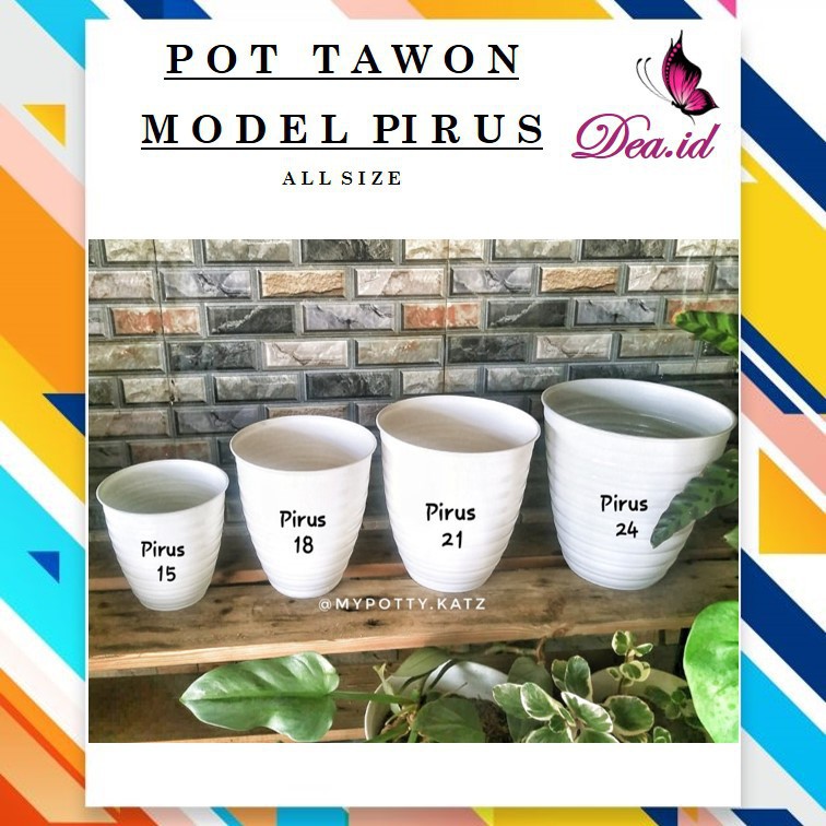 POT TAWON PIRUS - POT TAWON TIRUS UKURAN 15 CM - POT PIRUS UKURAN 21 CM PUTIH - POT TAWON