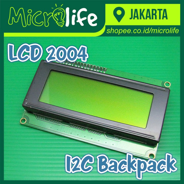 Green LCD Display 2004 20x4 20 x 4 Module With I2C Backpack