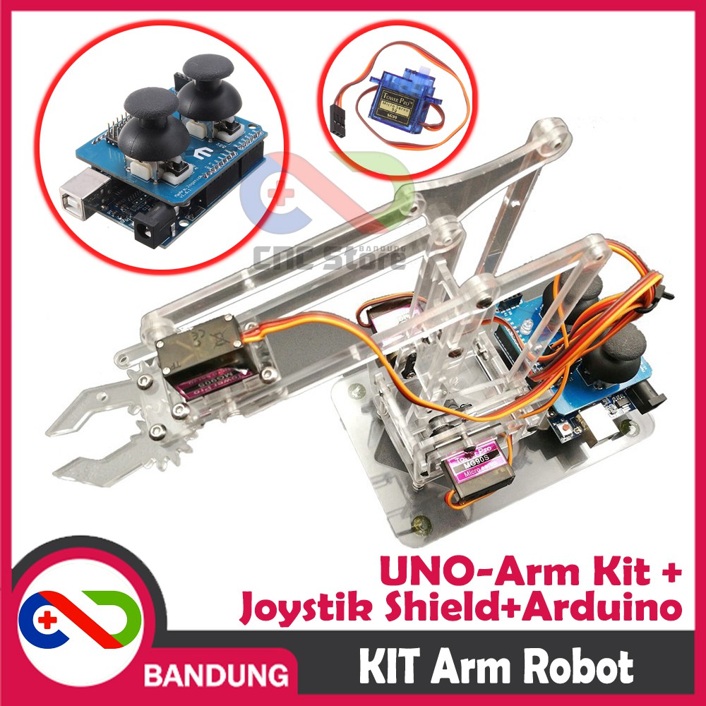 ROBOT ARM KIT PARTS UNOARM SHIELD FOR ARDUINO UNO JOYSTIK HAND GRIPPER