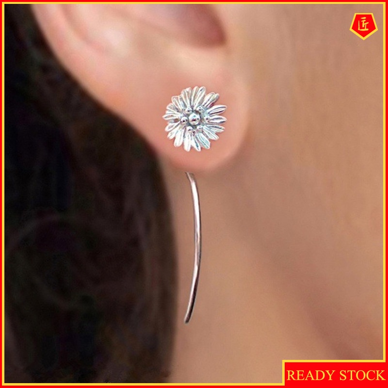 [Ready Stock]New Daisy Sunflower Flower Long Stud Earrings