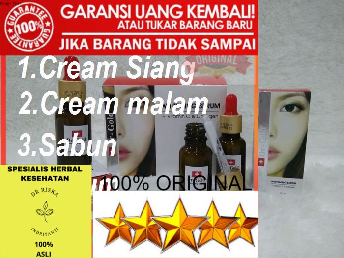 100% ORIGINAL OBAT CREAM SABUN SERUM PEMUTIH KULIT WAJAH BADAN DR GOLD 4 IN 1 ASLI