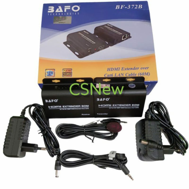 Bafo HDMI Extender 60Meter BF-372B Over Kabel Lan Cat6