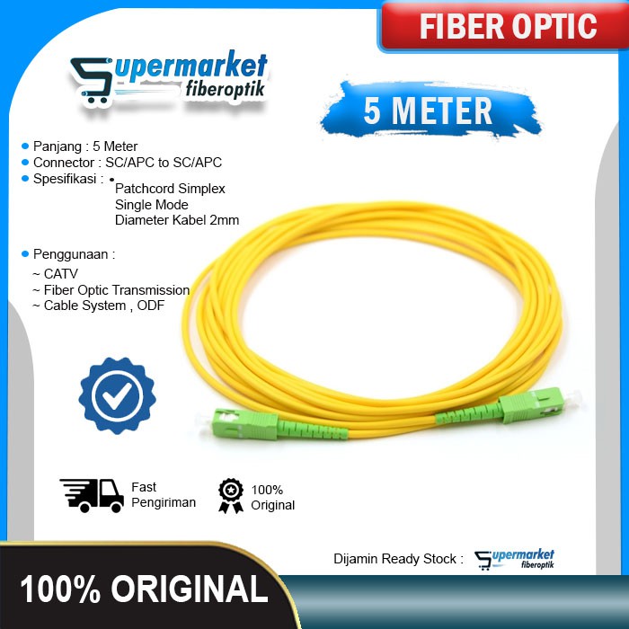 Patch Cord 5M SC SC APC Kabel Fiber Optik Patchcord 5 Meter Simplex