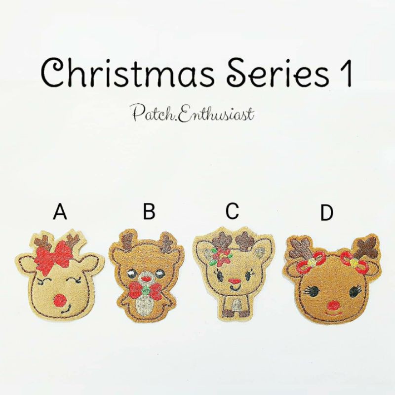 Patch Christmas/Patch Bordir Christmas/Patch Rusa