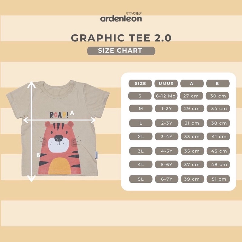 ArdenLeon GRAPHIC TEE Unisex 3L4L5L / Arden Leon Kaos Atasan Karakter Anak Unisex