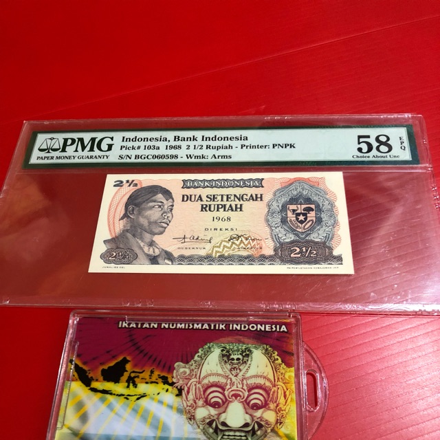 Uang kuno thn 1968 Jendral sudirman Rp2.5 PMG
