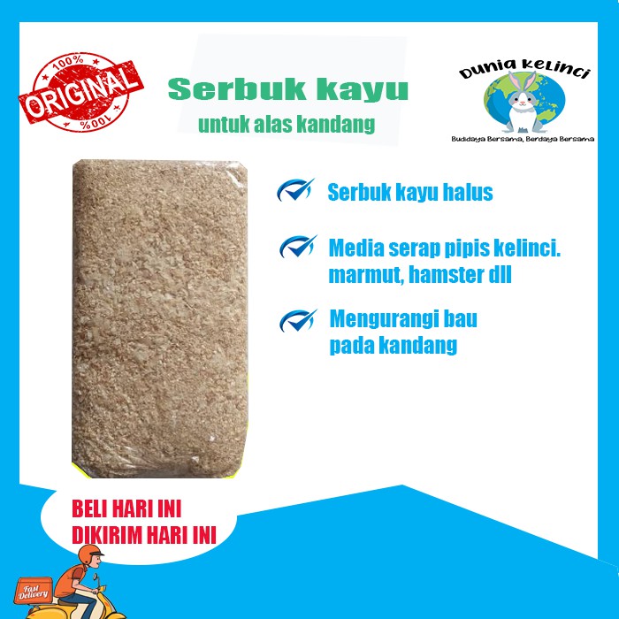 SERBUK KAYU HAMSTER  LANDAK KELINCI HALUS ALAS KANDANG