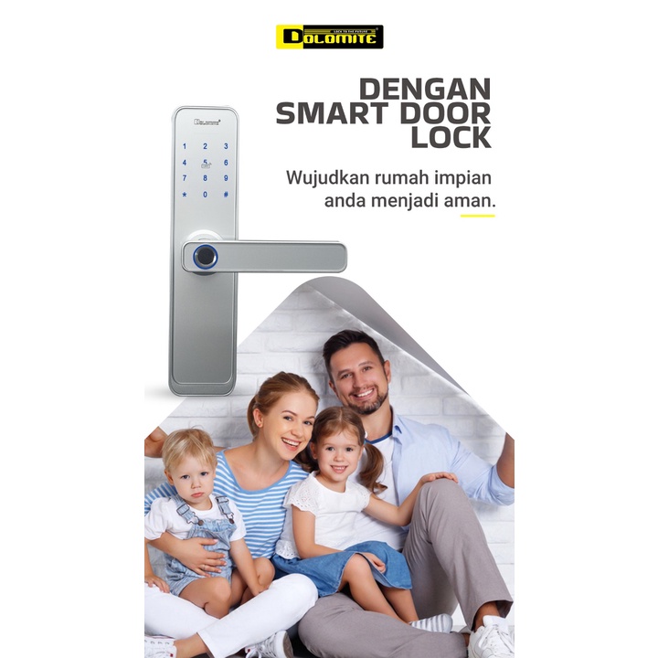 SMART DIGITAL LOCK HANDLE KUNCI DIGITAL PINTU RUMAH ANDROID IOS 2234