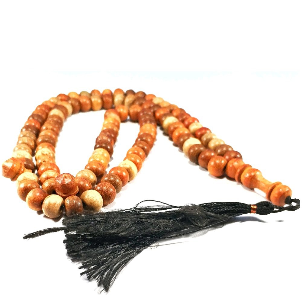 TASBIH KAYU S*C*NG ASLI SIZE BUTIR 9 sd 10MM MODEL BULAT 99BUTIR DIJAMIN ASLI