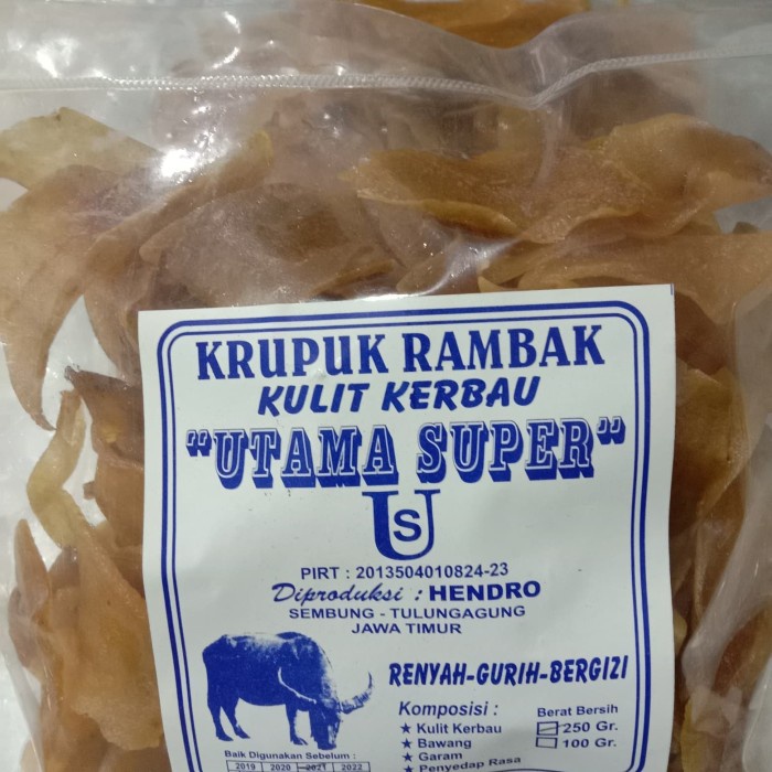 

TERLARIS Krupuk kulit/rambak kerbau MENTAH