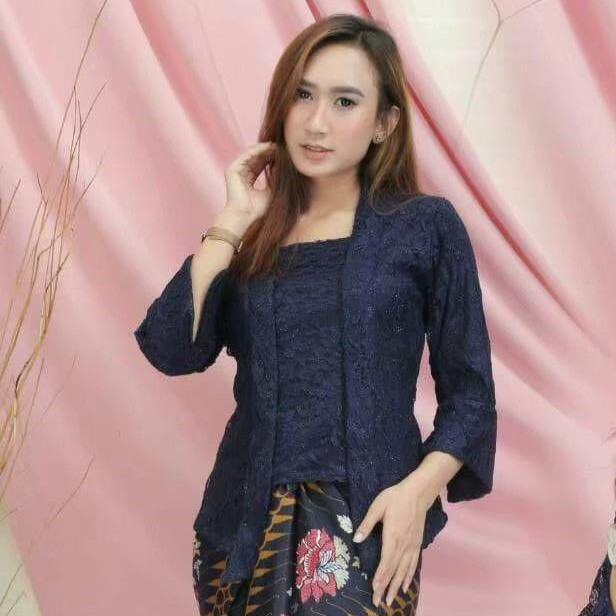 PROMO!!! Atasan kebaya kutubaru pendek / kebaya modern / kebaya wisuda  / kondangan / braidsmaids-NAVY