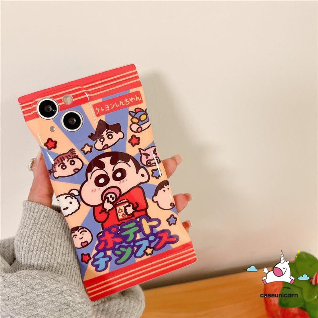 Soft Case TPU Motif Kartun Crayon Shinchan Untuk iPhone 11 14 12 13 Pro Max XR X Xs Max 8 7 6 6s Plus SE 2020