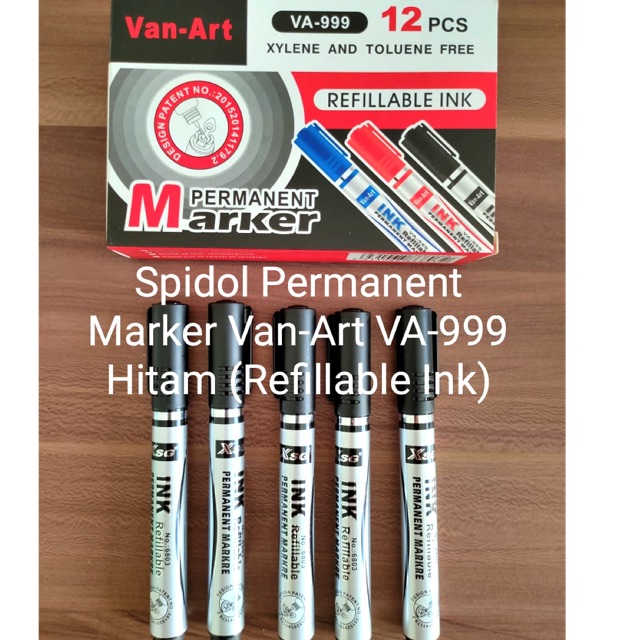 

(Harga 1 lusin = 12pc) Spidol permanent, permanent marker, refilable ink