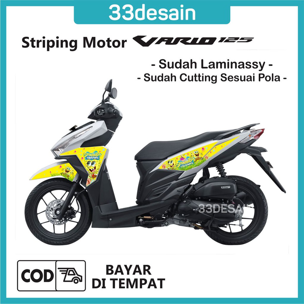 Jual Aksesoris Stiker Motor Sticker Striping Motor Vario 125 ESP Spongebob 9 33Desain Indonesia Shopee Indonesia