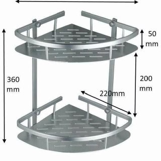 [IMPORT] - Rak Sudut Segitiga Dua Lapis Warna Solid Aluminium