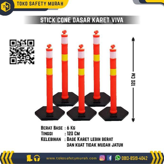 

Ready Stock!! (Khusus Gojek) Stick Cone Dasar Karet Berat Pembatas Jalanan Murah