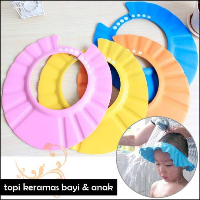 Topi Keramas Anak / Bayi Kid Shower Cap Mandi Main Air Shampoo