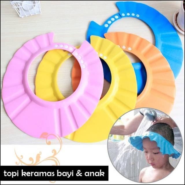 Topi Keramas Anak / Bayi Kid Shower Cap Mandi Main Air Shampoo