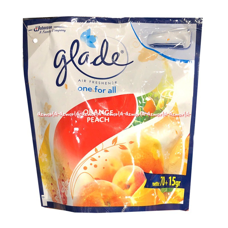 Glade Air Freshener Lemon Squash 70gr Pewangi Ruangan Gantung Wangi Orange Peach Ocean Fresh Flowers Glad One For All