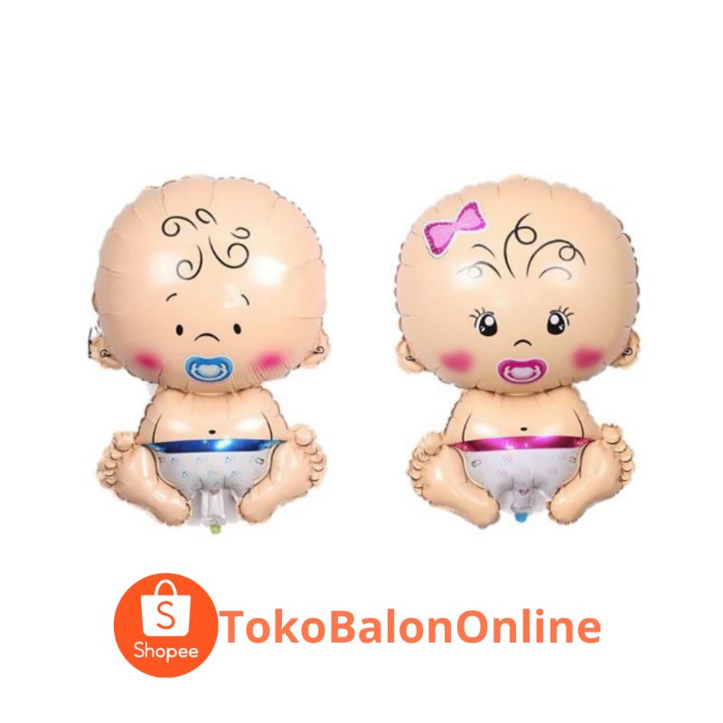 Balon Bayi Balloon Baby boy girl Biru pink cowok cewek aqiqah tedak siten