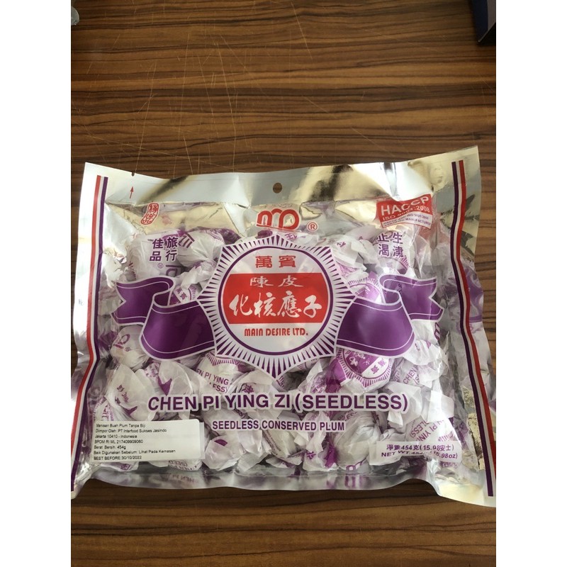 

manisan buah plum tanpa biji chen pi ying zi seedless conserved plum